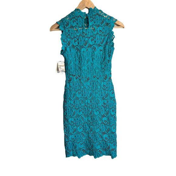 Nightcap Dress Size 1 XS Dixie Lace Cutout Mini Mock Neck Sleeveless Bodycon - Picture 4 of 7